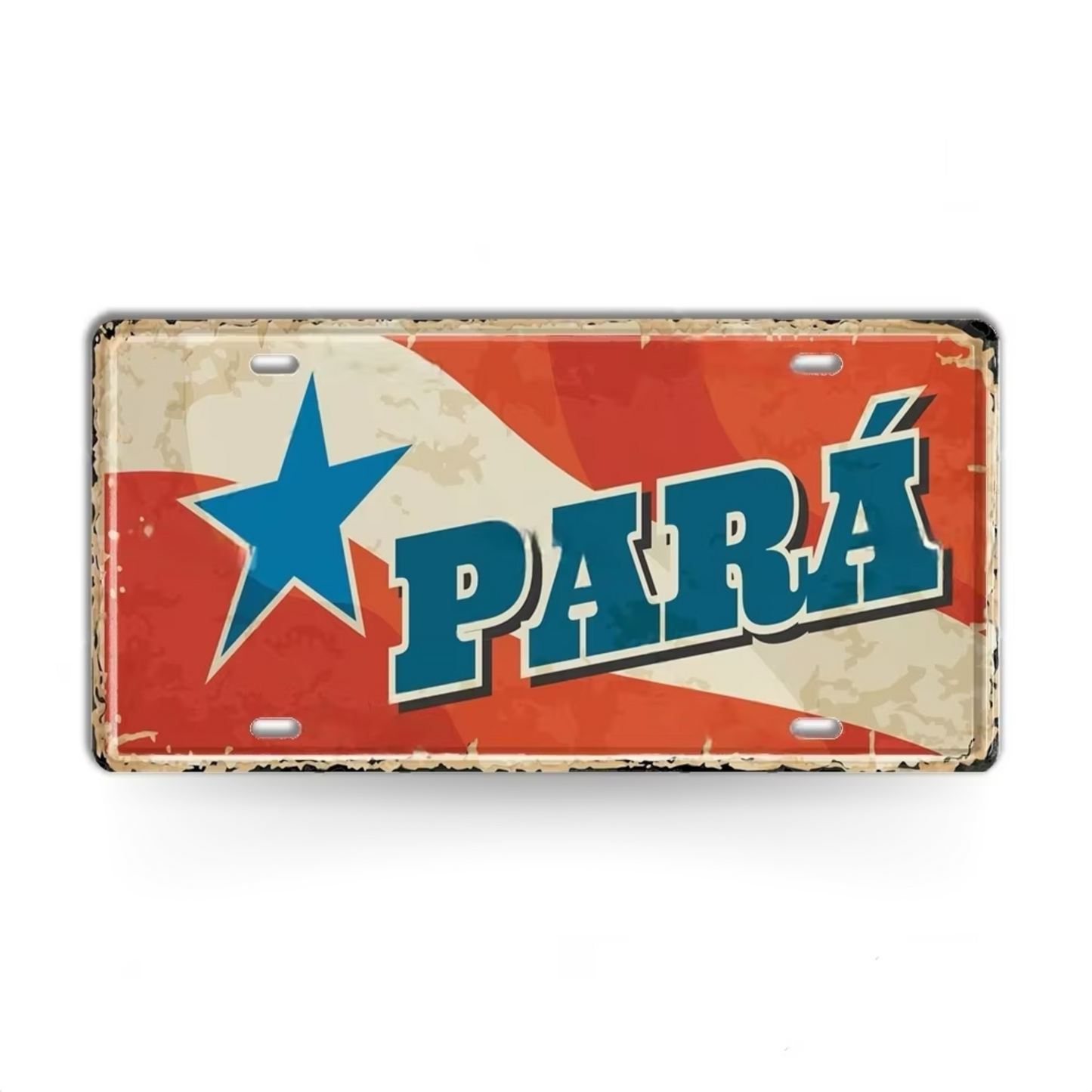 Brazilian States License Plate • Brazil City Names Metal Tin Sign • Retro Wall Hanging Print • Vintage Shabby Chic South American Decor