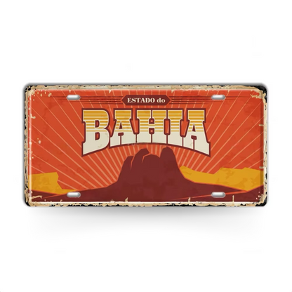 Brazilian States License Plate • Brazil City Names Metal Tin Sign • Retro Wall Hanging Print • Vintage Shabby Chic South American Decor