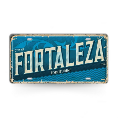 Brazilian States License Plate • Brazil City Names Metal Tin Sign • Retro Wall Hanging Print • Vintage Shabby Chic South American Decor