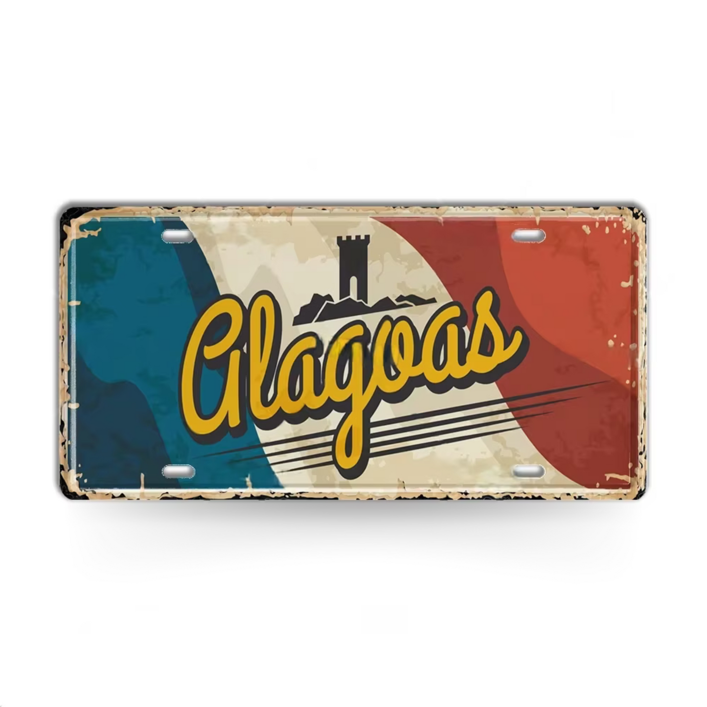 Brazilian States License Plate • Brazil City Names Metal Tin Sign • Retro Wall Hanging Print • Vintage Shabby Chic South American Decor