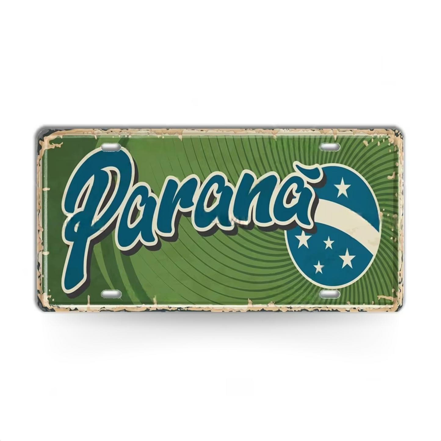 Brazilian States License Plate • Brazil City Names Metal Tin Sign • Retro Wall Hanging Print • Vintage Shabby Chic South American Decor