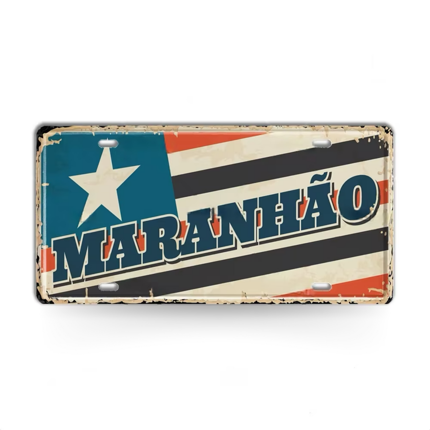 Brazilian States License Plate • Brazil City Names Metal Tin Sign • Retro Wall Hanging Print • Vintage Shabby Chic South American Decor