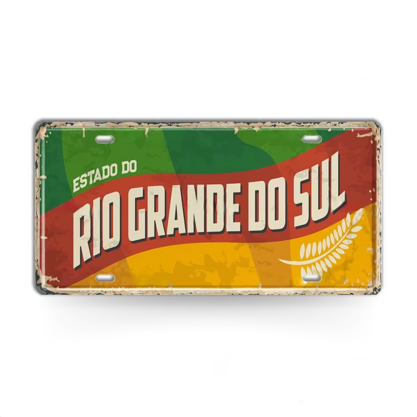 Brazilian States License Plate • Brazil City Names Metal Tin Sign • Retro Wall Hanging Print • Vintage Shabby Chic South American Decor