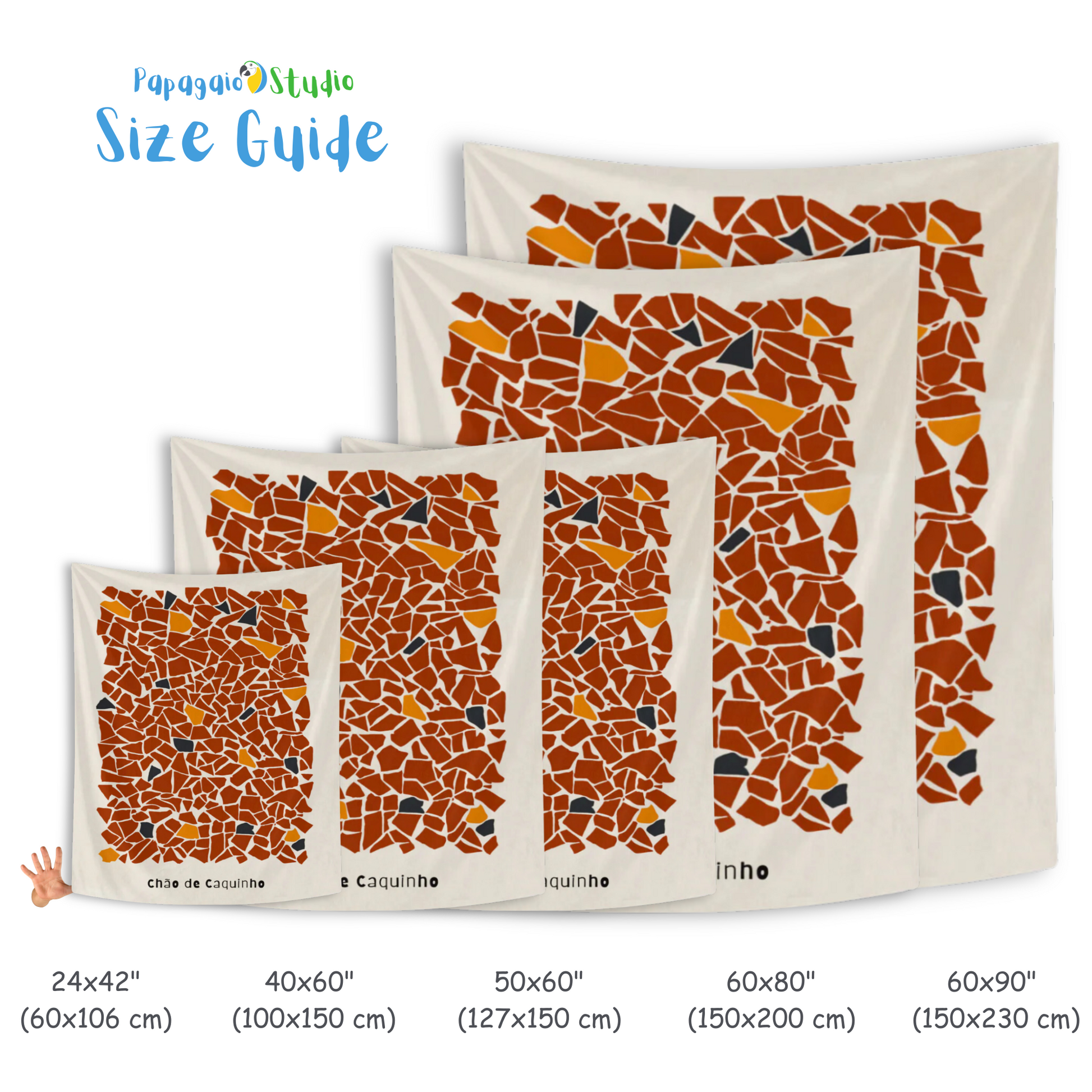 "Chão de Caquinho" Mosaic Wall Tapestry • Vibrant Brazilian Traditional Aesthetic Design • Papagaio Studio Decor Shop