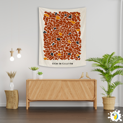 "Chão de Caquinho" Mosaic Wall Tapestry • Vibrant Brazilian Traditional Aesthetic Design • Papagaio Studio Decor Shop