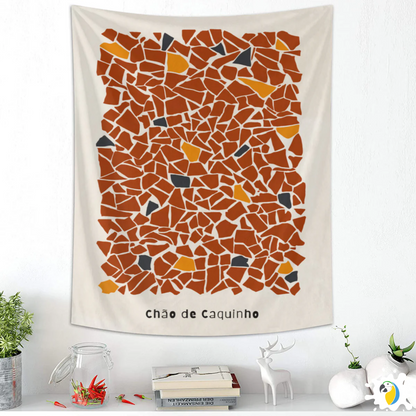 "Chão de Caquinho" Mosaic Wall Tapestry • Vibrant Brazilian Traditional Aesthetic Design • Papagaio Studio Decor Shop