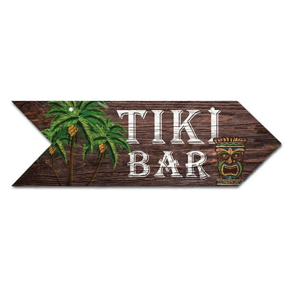 Rustic Bar And Pool Arrow Wooden Signs • Tiki Bar Indication Wood Plaque Wall Hanging For Beach House Coastal & Seaside Decor • Papagaio Studio Design Shop