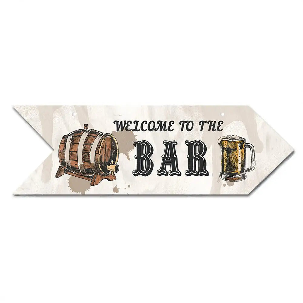 Rustic Bar And Pool Arrow Wooden Signs • Tiki Bar Indication Wood Plaque Wall Hanging For Beach House Coastal & Seaside Decor • Papagaio Studio Design Shop