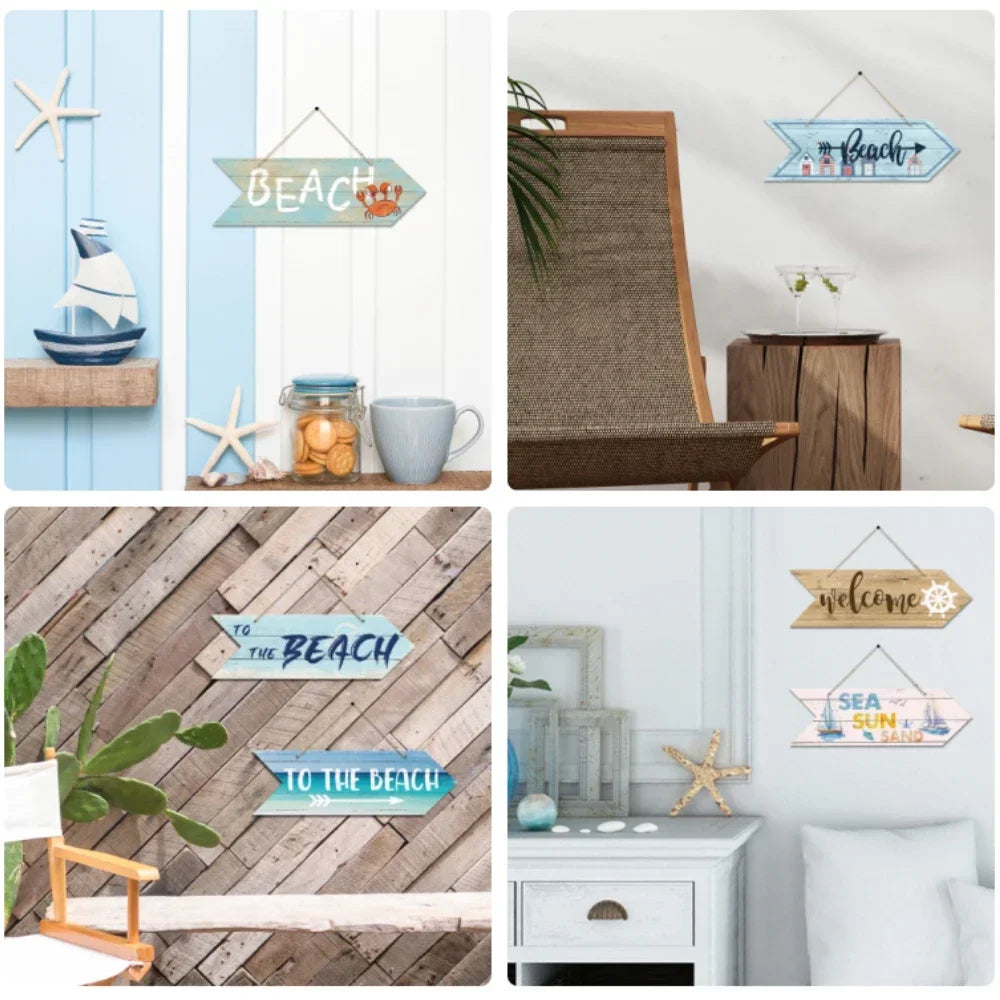 Coastal Charm Arrow Signs - 24 Beach-Inspired Designs • Papagaio Studio Design Shop