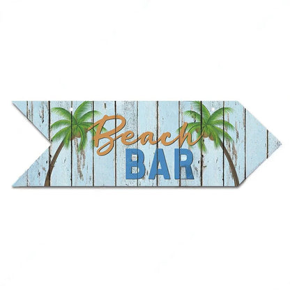 Rustic Bar And Pool Arrow Wooden Signs • Tiki Bar Indication Wood Plaque Wall Hanging For Beach House Coastal & Seaside Decor • Papagaio Studio Design Shop