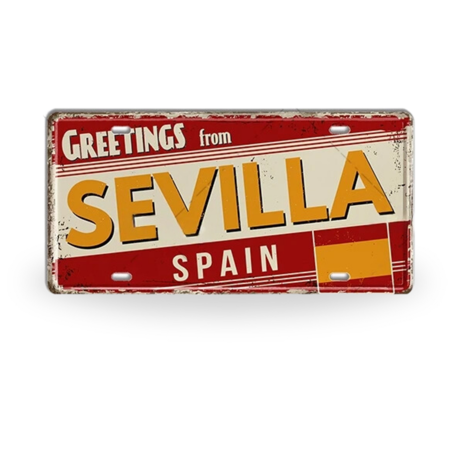 Spain Landmark License Plate Tin Sign • Spanish City Metal Print • Euro Trip Souvenir • Decorative Plaque Wall Decor • Europe Traveler Gift • Papagaio Studio Design Shop