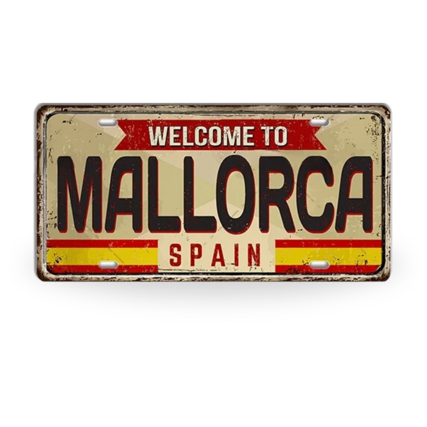 Spain Landmark License Plate Tin Sign • Spanish City Metal Print • Euro Trip Souvenir • Decorative Plaque Wall Decor • Europe Traveler Gift • Papagaio Studio Design Shop