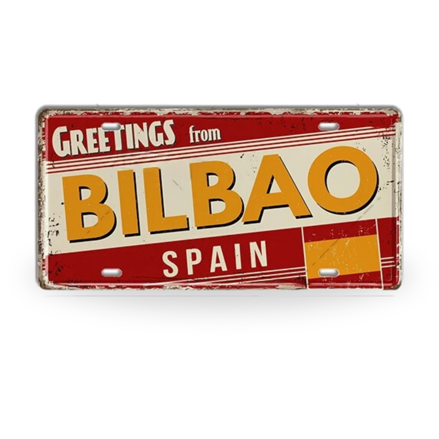 Spain Landmark License Plate Tin Sign • Spanish City Metal Print • Euro Trip Souvenir • Decorative Plaque Wall Decor • Europe Traveler Gift • Papagaio Studio Design Shop