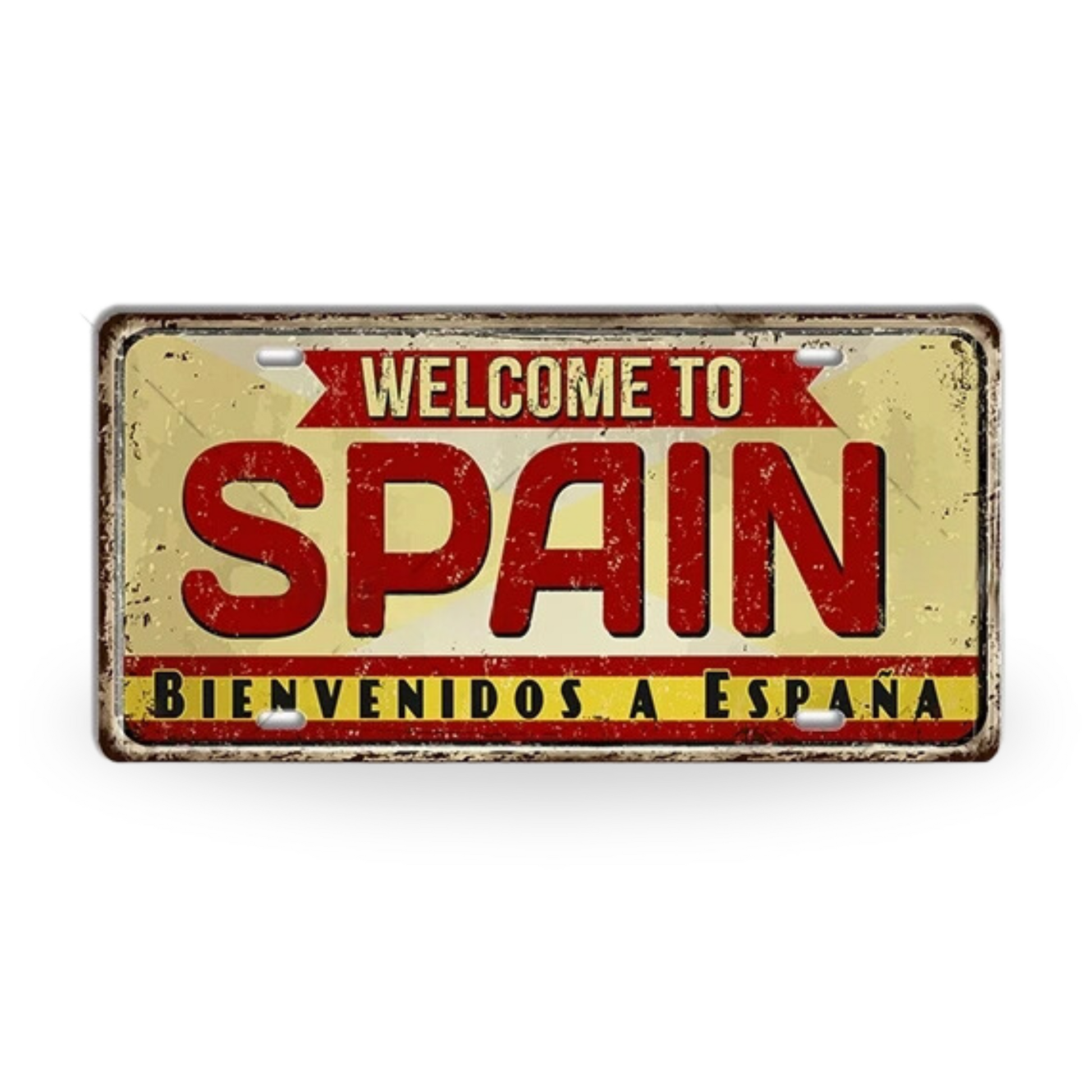 Spain Landmark License Plate Tin Sign • Spanish City Metal Print • Euro Trip Souvenir • Decorative Plaque Wall Decor • Europe Traveler Gift • Papagaio Studio Design Shop