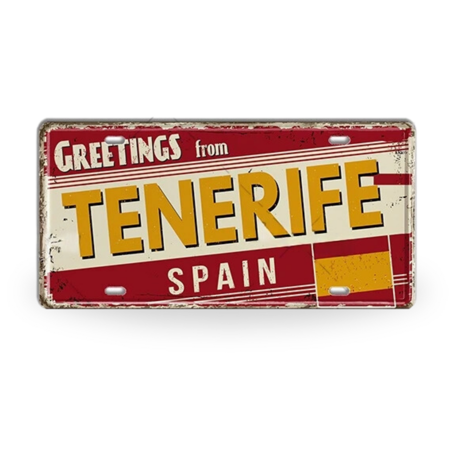 Spain Landmark License Plate Tin Sign • Spanish City Metal Print • Euro Trip Souvenir • Decorative Plaque Wall Decor • Europe Traveler Gift • Papagaio Studio Design Shop