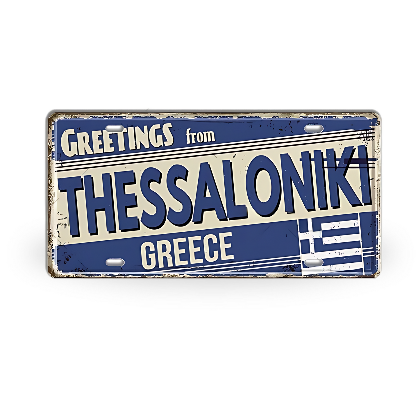 Greek Island License Plates • Retro Greece Tin Signs • Vintage Landmark Decorative Metal Print Wall Art • Ideal Gift for Travel Enthusiasts • Papagaio Studio Design Shop