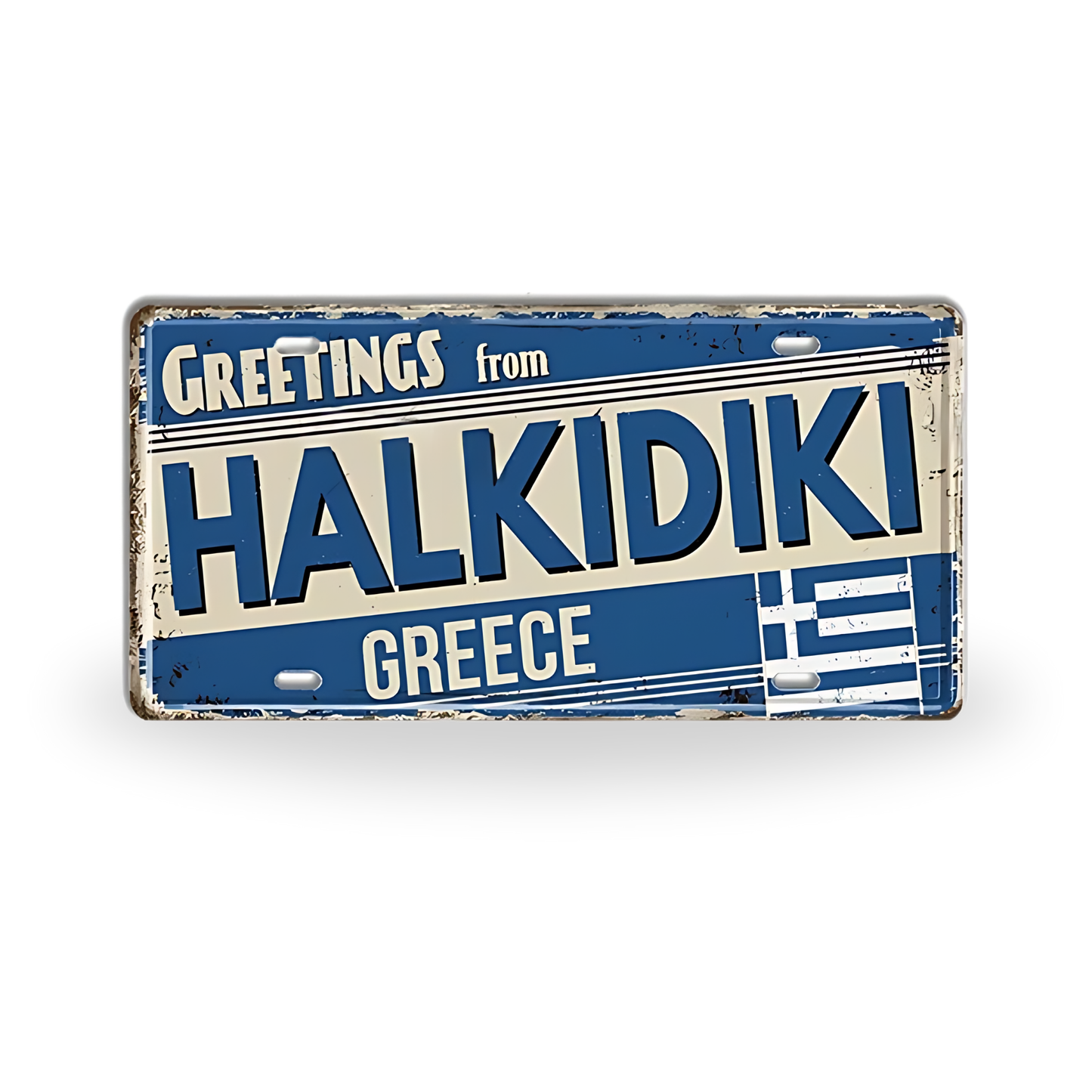 Greek Island License Plates • Retro Greece Tin Signs • Vintage Landmark Decorative Metal Print Wall Art • Ideal Gift for Travel Enthusiasts • Papagaio Studio Design Shop