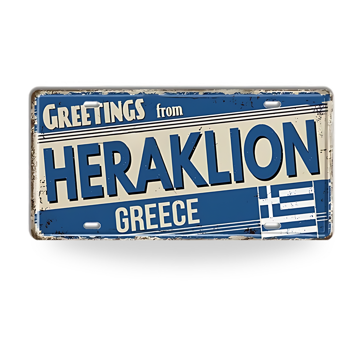 Greek Island License Plates • Retro Greece Tin Signs • Vintage Landmark Decorative Metal Print Wall Art • Ideal Gift for Travel Enthusiasts • Papagaio Studio Design Shop