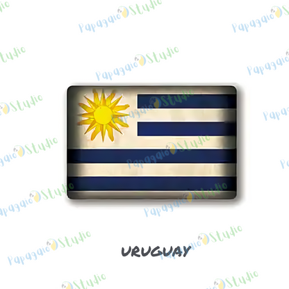 Vintage National Flags Tin Signs • Retro World Flags Metal Print • Patriot Country Flag Decor • Wall Art for Home, Bar, Office, Cafe • Papagaio Studio Design Shop