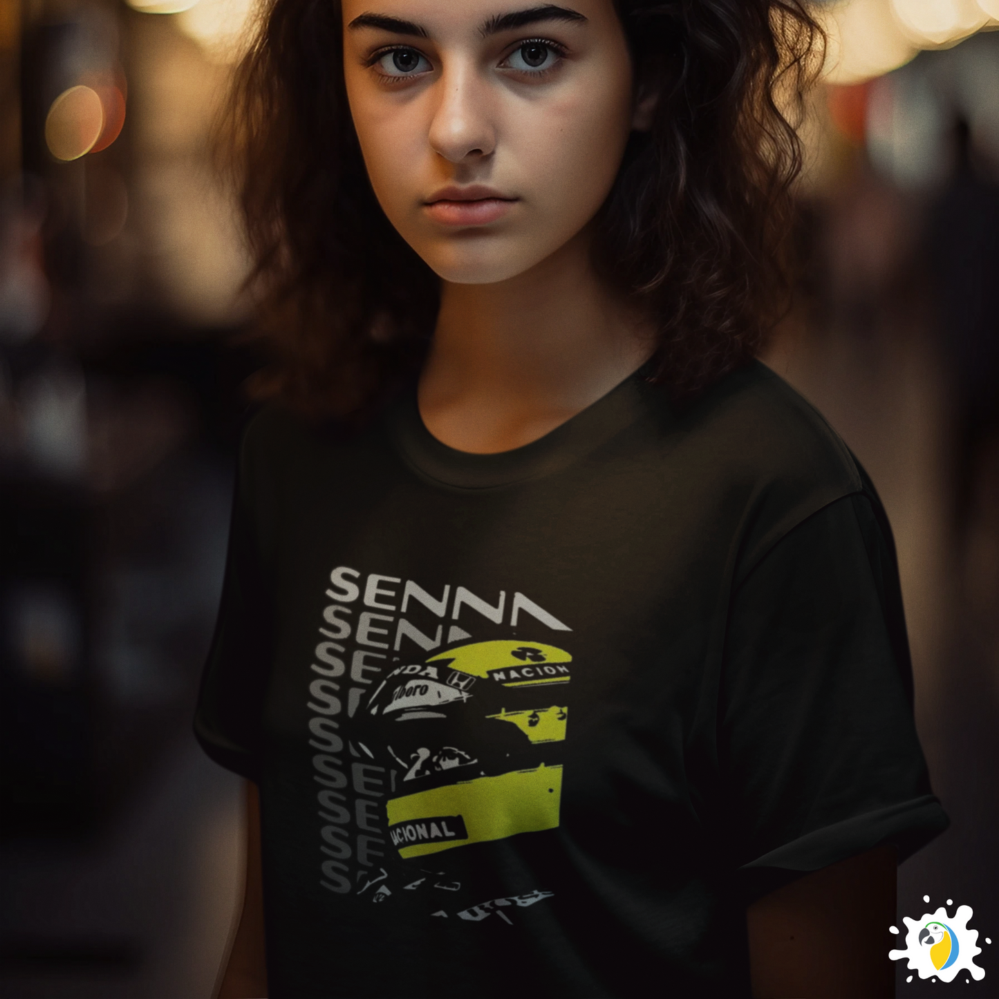 Ayrton Senna Black T-Shirt • Brazil Racing Sports Fan Art Apparel • F1 Race Tee Gift For Brazilian Dad Husband Boyfriend • Papagaio Studio Shop