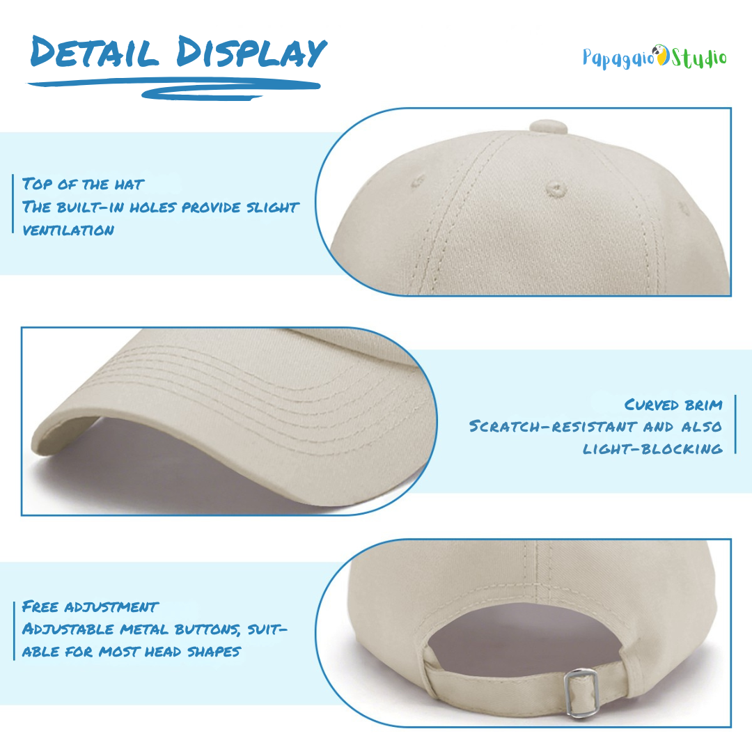 Beige cap with detailed features on a white background