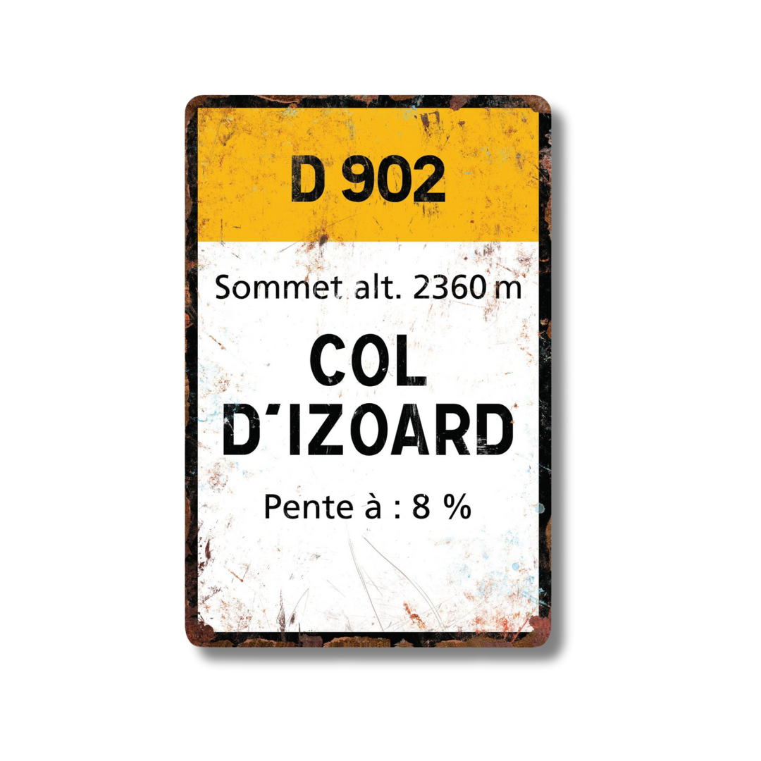 Iconic Alpine Cycling Climb Metal Sign – Vintage Road Plaque with Classic Mountain Pass Landmarks (Stelvio, Galibier, Tourmalet, Croix de Fer & More) – 11.8" x 7.8" (30 x 20 cm) Tin Wall Decor