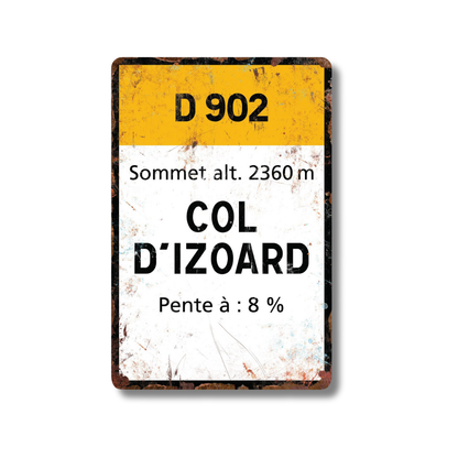 Iconic Alpine Cycling Climb Metal Sign – Vintage Road Plaque with Classic Mountain Pass Landmarks (Stelvio, Galibier, Tourmalet, Croix de Fer & More) – 11.8" x 7.8" (30 x 20 cm) Tin Wall Decor