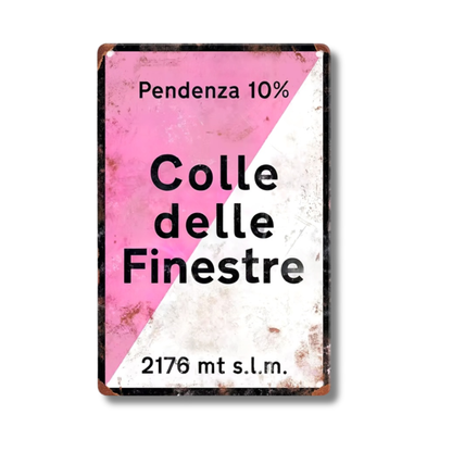 Iconic Alpine Cycling Climb Metal Sign – Vintage Road Plaque with Classic Mountain Pass Landmarks (Stelvio, Galibier, Tourmalet, Croix de Fer & More) – 11.8" x 7.8" (30 x 20 cm) Tin Wall Decor