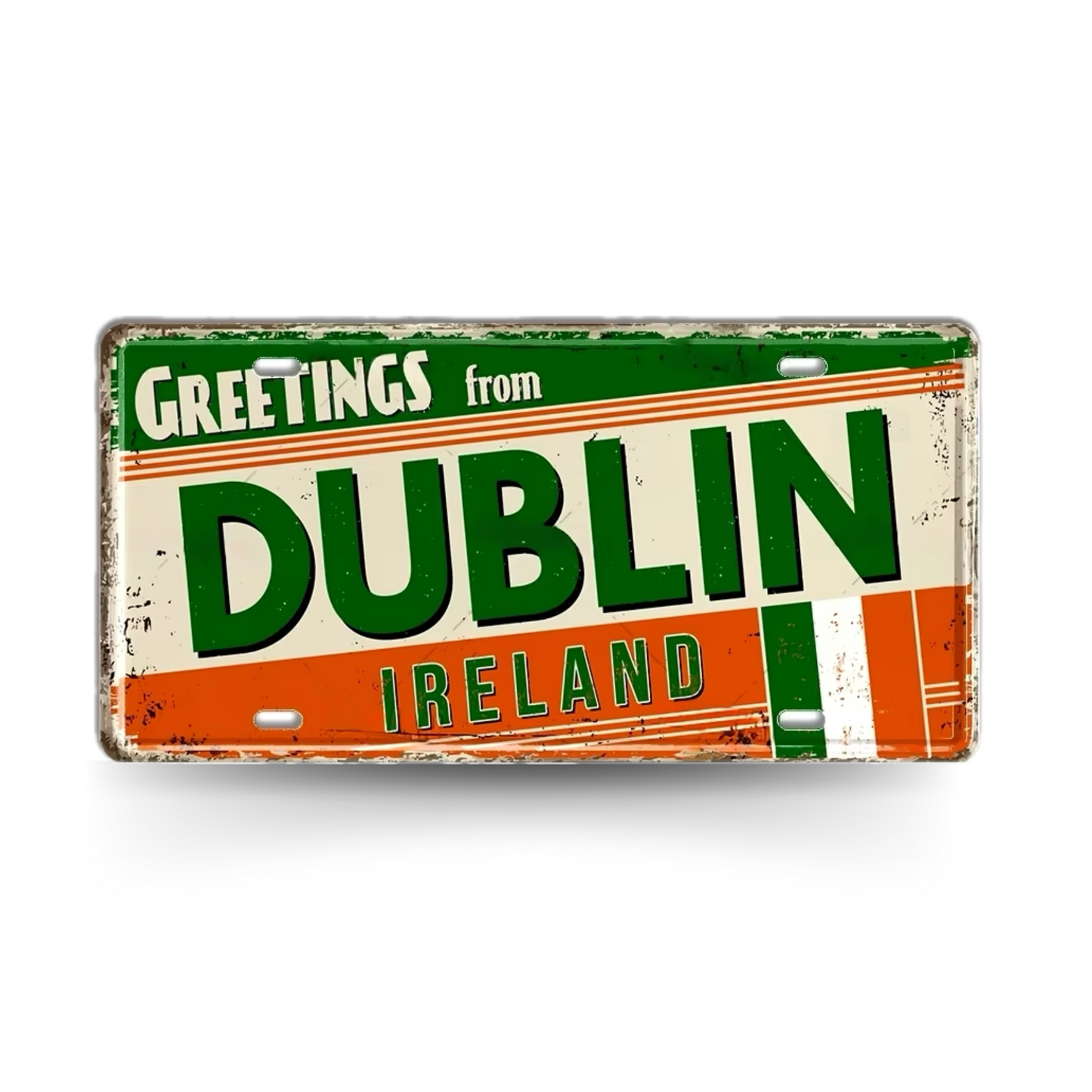 UK Ireland Landmark License Plate • United Kingdom England Metal Sign • British Irish City Decorative Signage Wall Decor • Travel Souvenir • Papagaio Studio Design Shop