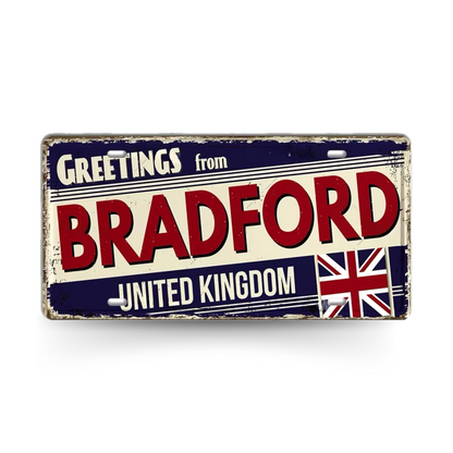 UK Ireland Landmark License Plate • United Kingdom England Metal Sign • British Irish City Decorative Signage Wall Decor • Travel Souvenir • Papagaio Studio Design Shop