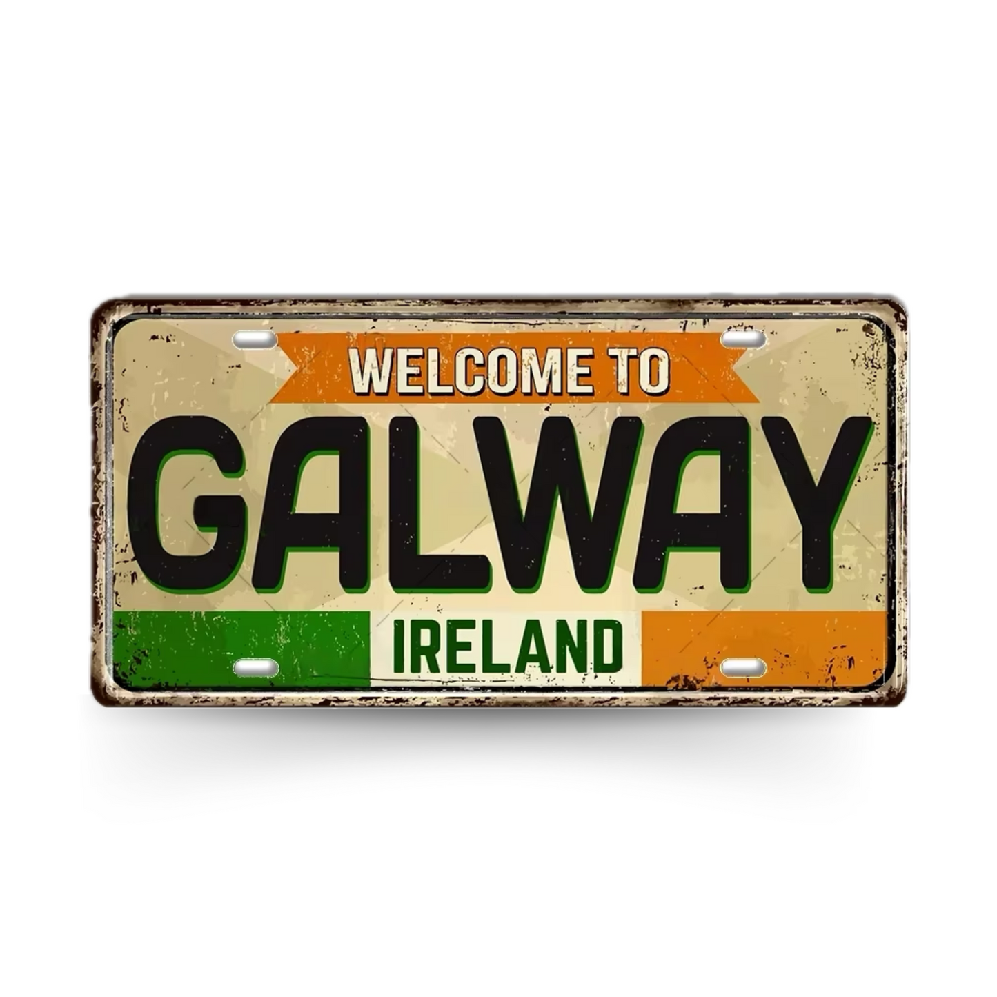 UK Ireland Landmark License Plate • United Kingdom England Metal Sign • British Irish City Decorative Signage Wall Decor • Travel Souvenir • Papagaio Studio Design Shop