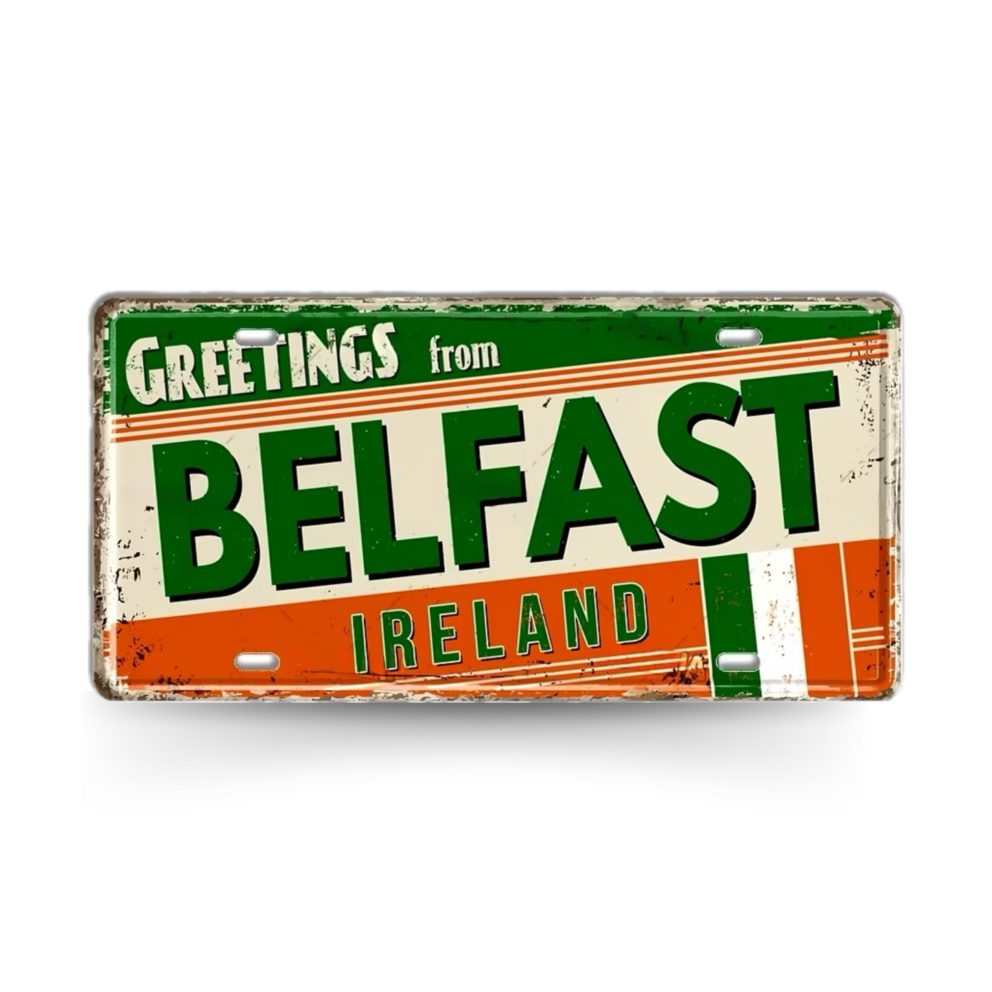 UK Ireland Landmark License Plate • United Kingdom England Metal Sign • British Irish City Decorative Signage Wall Decor • Travel Souvenir • Papagaio Studio Design Shop