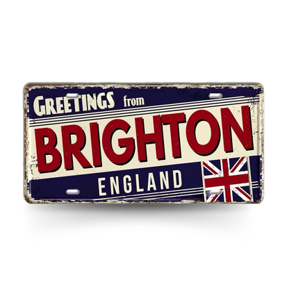 UK Ireland Landmark License Plate • United Kingdom England Metal Sign • British Irish City Decorative Signage Wall Decor • Travel Souvenir • Papagaio Studio Design Shop