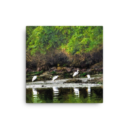 Brazilian Nature Impressionist Painting • Relaxing Unframed Square Canvas Fine-Art Digita Print For Boho Coastal Countryside Decor • Papagaio Studio Etsy Shop