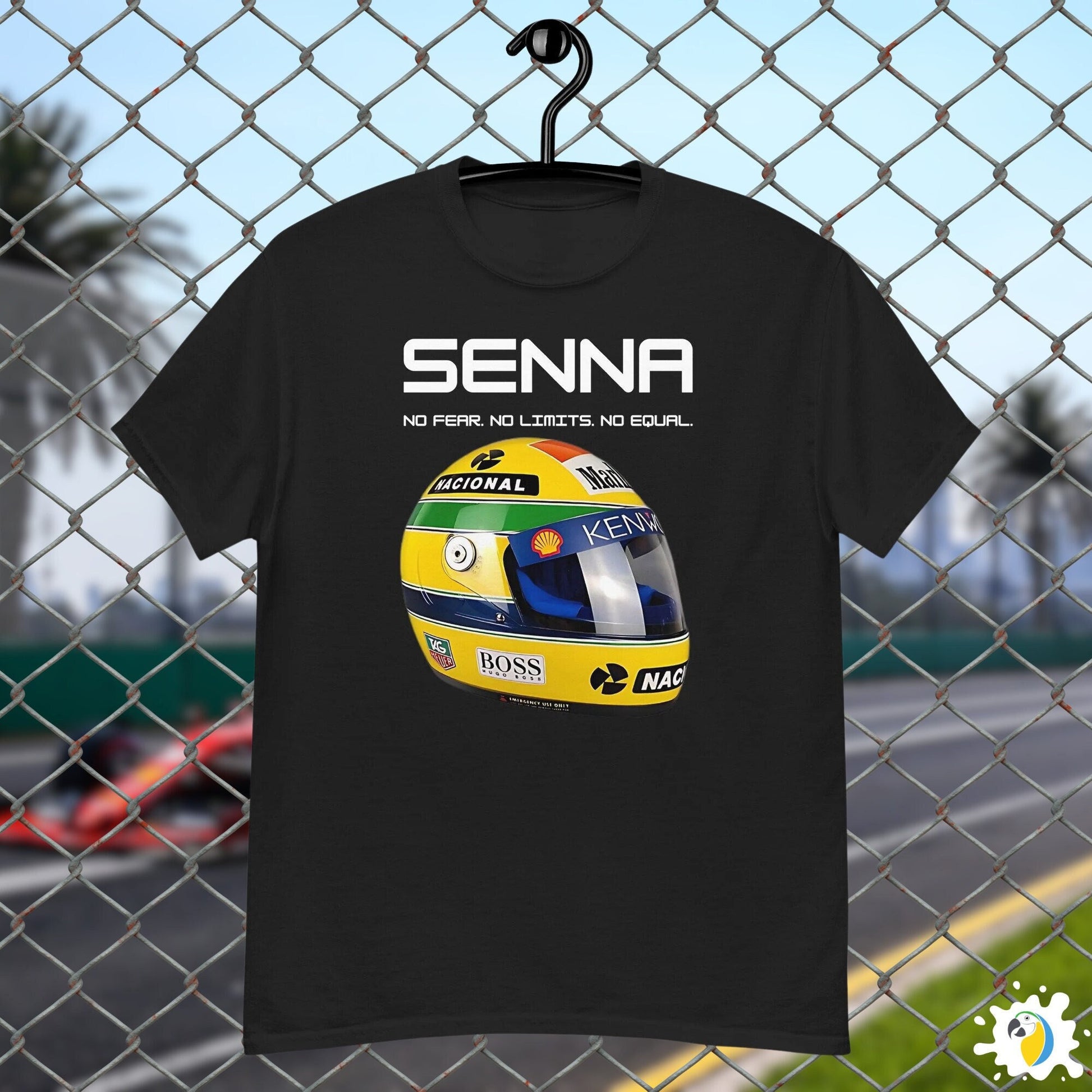 Ayrton Senna Yellow Helmet Fan Art T-Shirt, Brazil F1 Apparel Gift For Formula One Fans, Brazilian Racer Legend Unisex Custom Tee