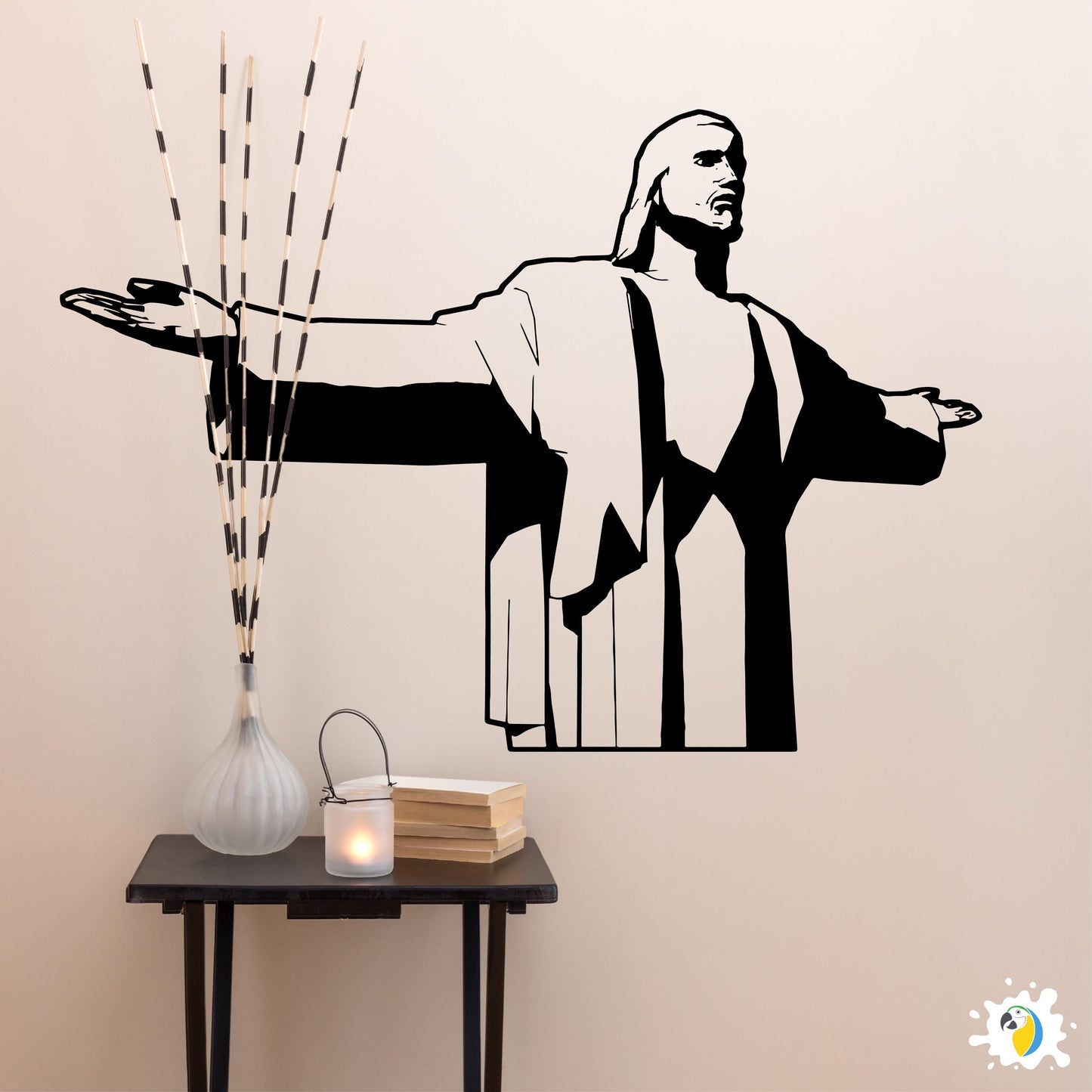 Christ The Redeemer Wall Sticker • Christian Wall Art Decal • Brazil Rio De Janeiro Vinyl Art • Home Shop Decor Easy-To-Apply Adhesive • Papagaio Studio Design Shop