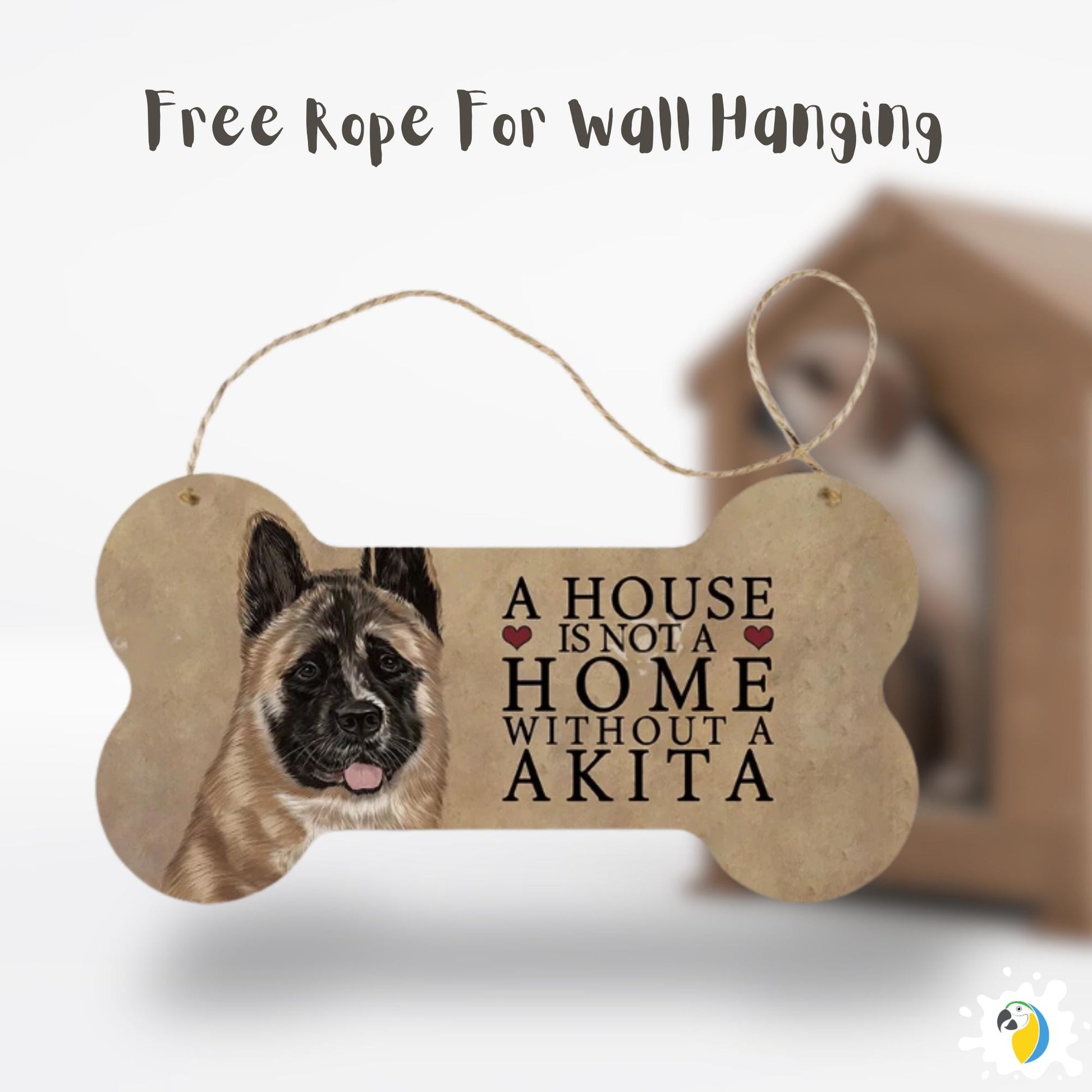 A House is Not a Home Without a Dog Wooden Hanging Sign • Personalized Bone-Shaped Canine Breed Wood Decor • Cozy Rustic Home Pet Lover Gift • Papagaio Studio Decor Shop