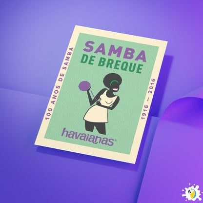 100 Years Of Samba Celebration Posters • Brazilian Music Retro Flip Flops Ad Print • Brazil Vintage Musical Wall Art • Bohemian Decor Canvas • Papagaio Studio Digital Design Shop