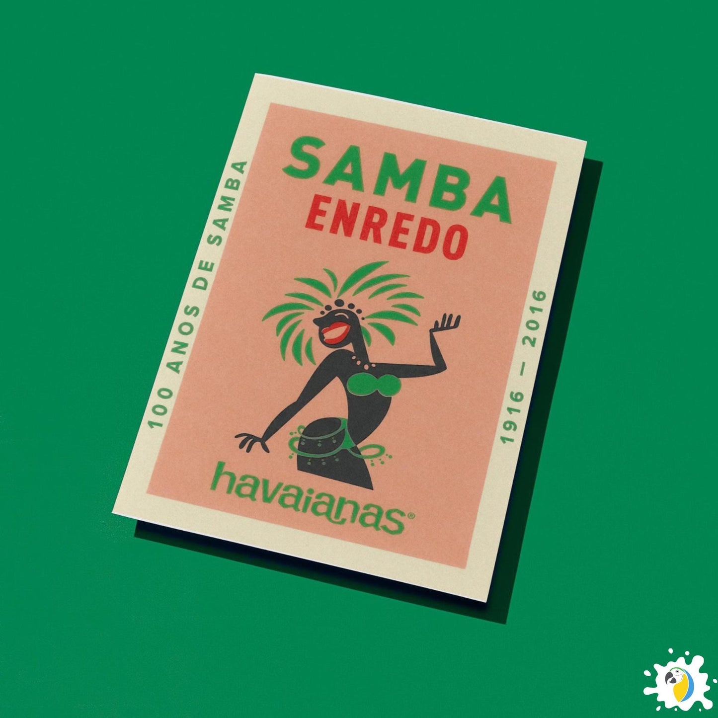 100 Years Of Samba Celebration Posters • Brazilian Music Retro Flip Flops Ad Print • Brazil Vintage Musical Wall Art • Bohemian Decor Canvas • Papagaio Studio Digital Design Shop