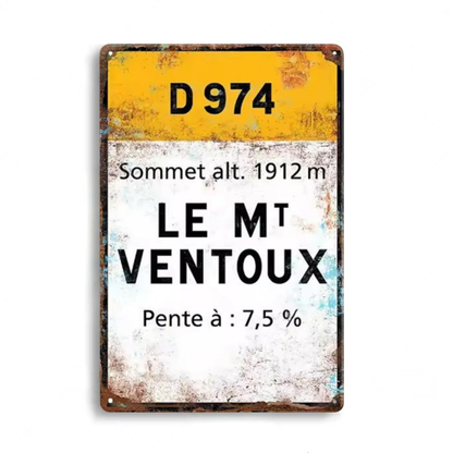 Iconic Alpine Cycling Climb Metal Sign – Vintage Road Plaque with Classic Mountain Pass Landmarks (Stelvio, Galibier, Tourmalet, Croix de Fer & More) – 11.8" x 7.8" (30 x 20 cm) Tin Wall Decor