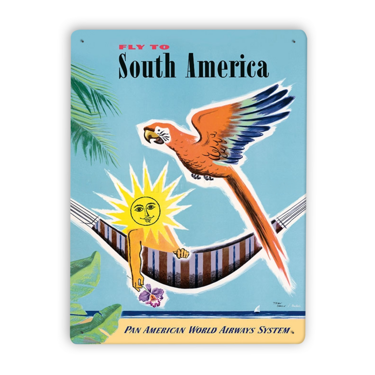 Pan Am Brazil South America Rio Vintage Travel Metal Posters • 1950s Aviation Tin Signs •