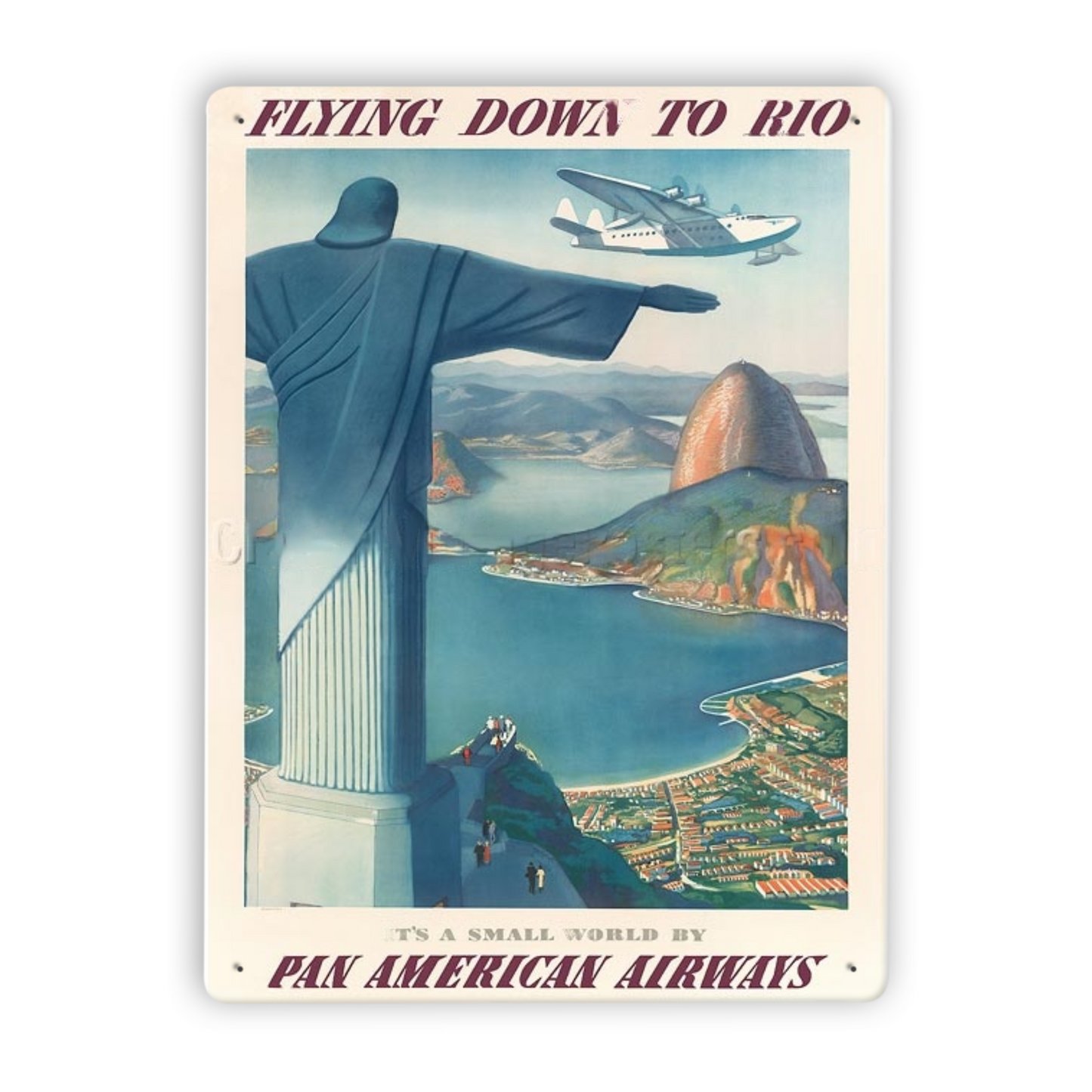 Pan Am Brazil South America Rio Vintage Travel Metal Posters • 1950s Aviation Tin Signs •