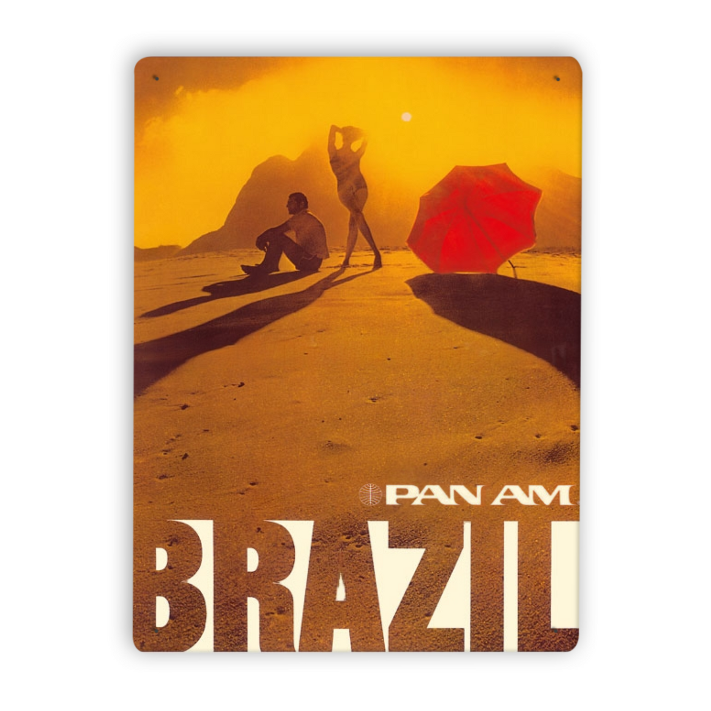 Pan Am Brazil South America Rio Vintage Travel Metal Posters • 1950s Aviation Tin Signs •