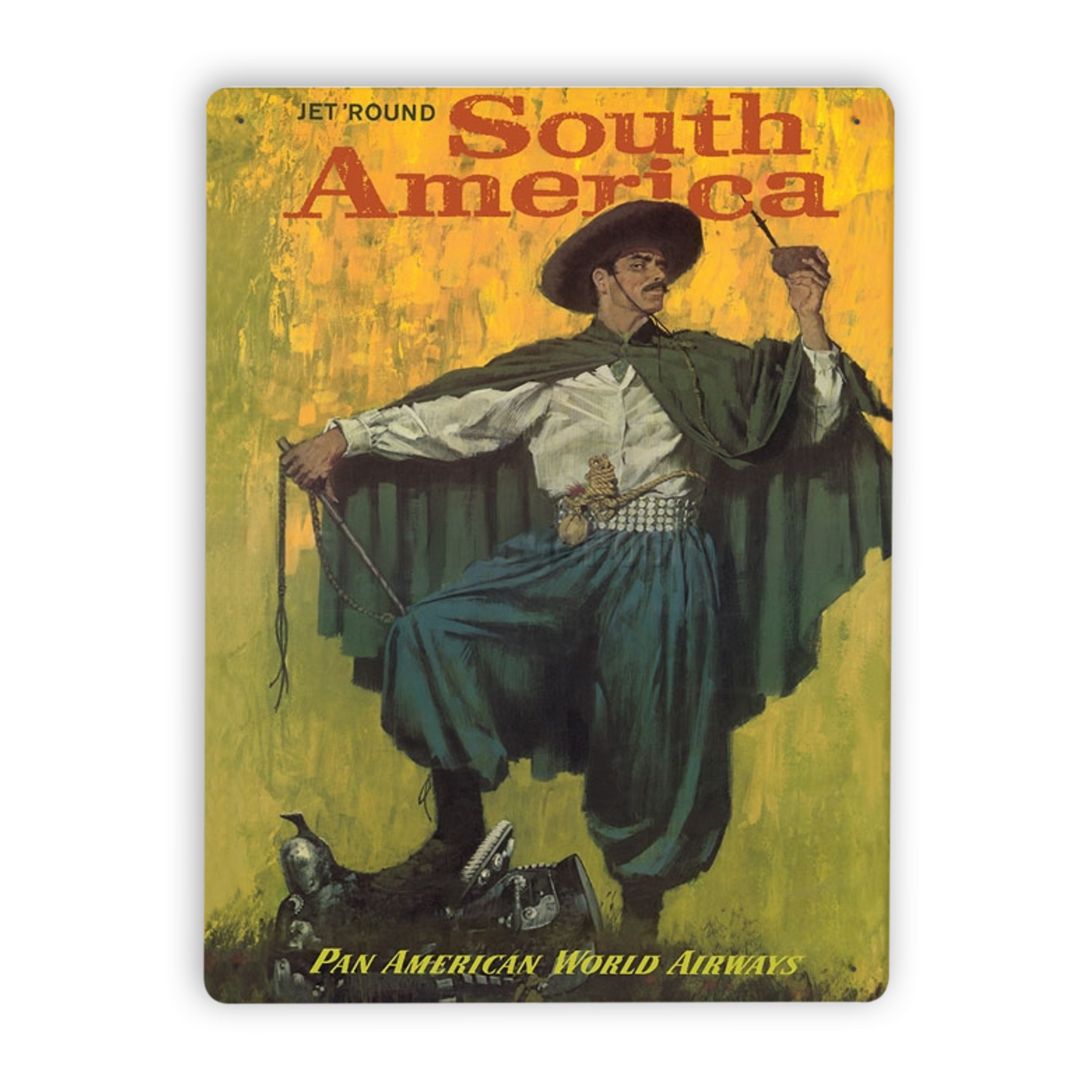 Pan Am Brazil South America Rio Vintage Travel Metal Posters • 1950s Aviation Tin Signs •