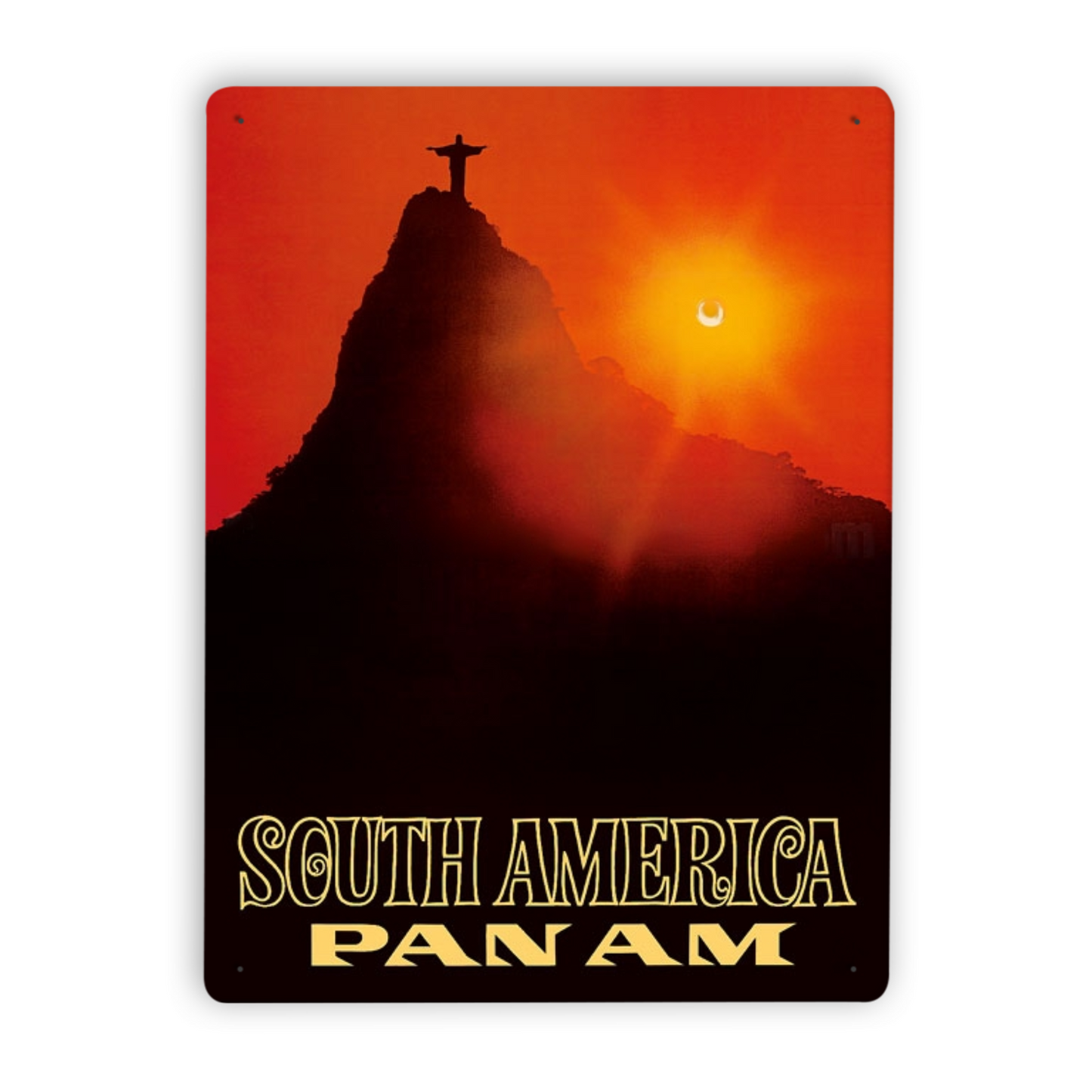 Pan Am Brazil South America Rio Vintage Travel Metal Posters • 1950s Aviation Tin Signs •