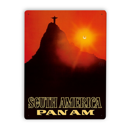 Pan Am Brazil South America Rio Vintage Travel Metal Posters • 1950s Aviation Tin Signs •