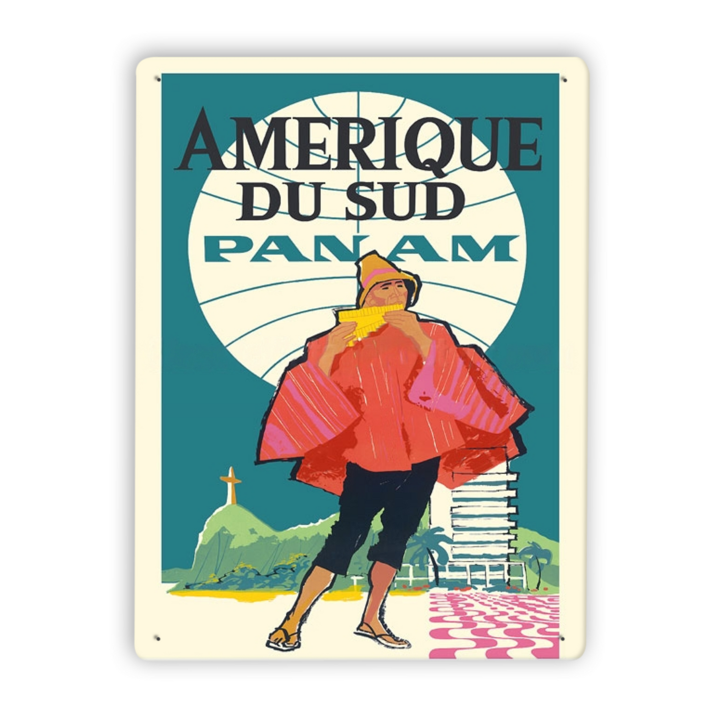 Pan Am Brazil South America Rio Vintage Travel Metal Posters • 1950s Aviation Tin Signs •