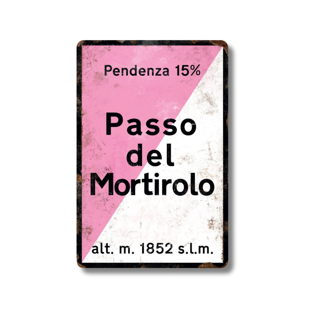 Iconic Alpine Cycling Climb Metal Sign – Vintage Road Plaque with Classic Mountain Pass Landmarks (Stelvio, Galibier, Tourmalet, Croix de Fer & More) – 11.8" x 7.8" (30 x 20 cm) Tin Wall Decor