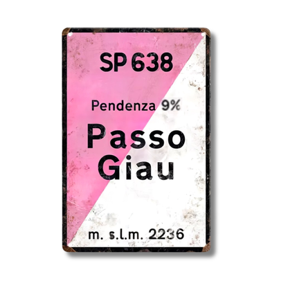 Iconic Alpine Cycling Climb Metal Sign – Vintage Road Plaque with Classic Mountain Pass Landmarks (Stelvio, Galibier, Tourmalet, Croix de Fer & More) – 11.8" x 7.8" (30 x 20 cm) Tin Wall Decor