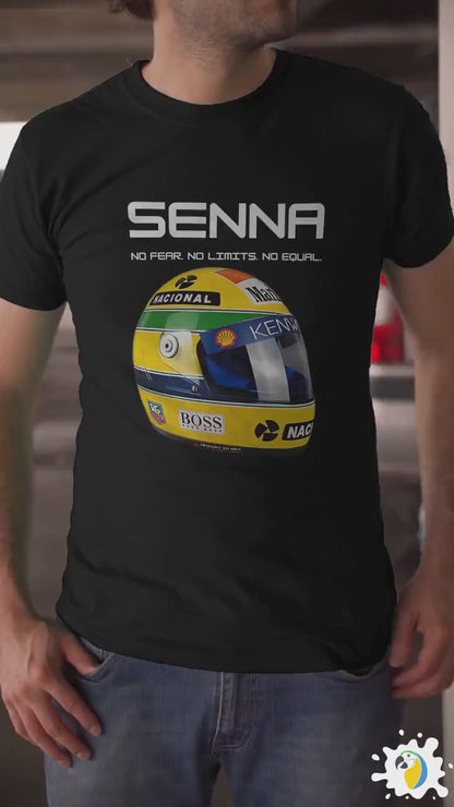 Ayrton Senna Yellow Helmet Fan Art T-Shirt, Brazil F1 Apparel Gift For Formula One Fans, Brazilian Racer Legend Unisex Custom Tee